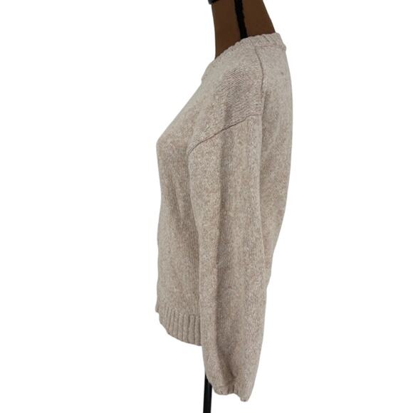 J. Crew Women’s Sweater in Oatmeal Beige with Ribbed Collar and Hem – Size Small - Picture 5 of 7
